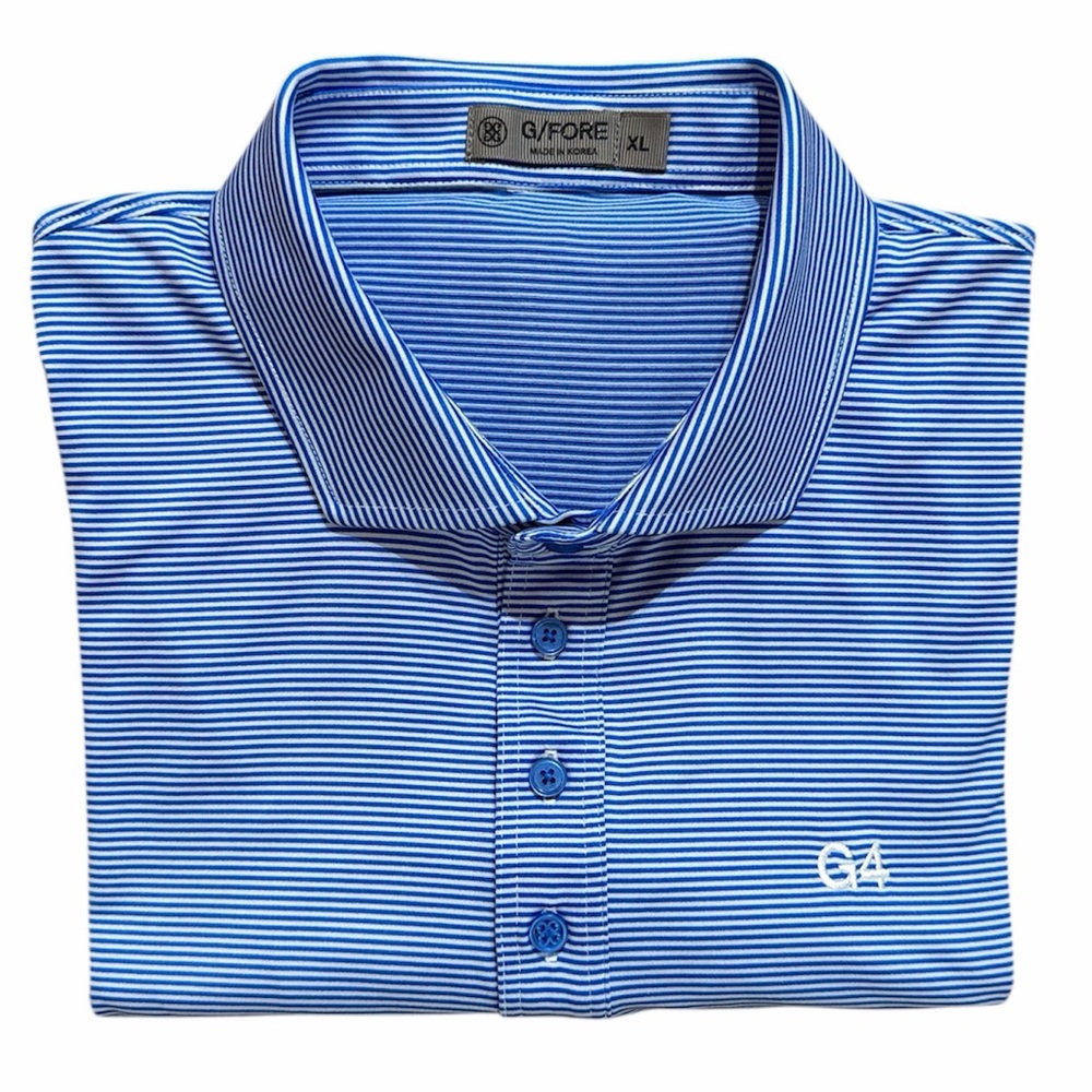 G/FORE Men Sz XL Pullover Navy Striped Polo